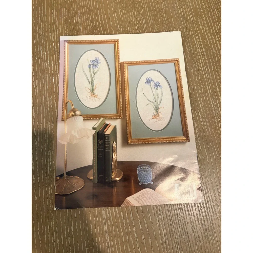 Vintage Floral Cross Stitch Pattern Book Lot Botanical Garden Everlasting Floral